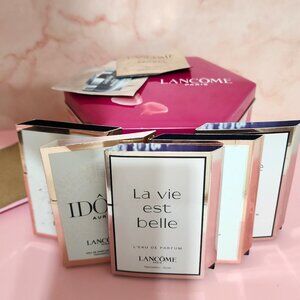 NEW Five Lancome Fragrance Samples La Vie est Belle & Idole Aura with Tin